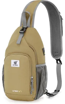 Produktbild von Brusttasche Schultertasche Herren Sling Bag Klein Crossbody Umhängetasche Khaki Wasserfest