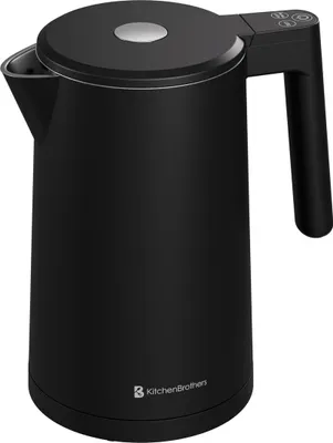 Produktbild von KitchenBrothers Wasserkocher - 1,7L - Mit Temperaturregelung - Elektrisch - Warmhaltefunktion - Display - Doppelwandig - Cool-Touch - 2200W - Schwarz