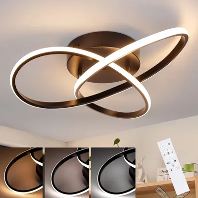 Produktbild von ZMH Lampa sufitowa LED Czarna Ściemnialna z Pilotem Lampa sufitowa 40CM 33W Nowoczesna Geometryczna Lampa do Salonu Sypialni Kuchni Przedpokoju