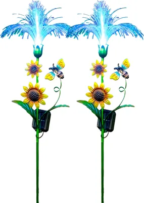 Produktbild von Northpoint LED Solar Gartenstecker Außenbereich Dämmerungssensor Garten Dekoration  2er-Set RGB