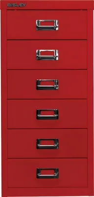 Image de BISLEY Armoire à tiroirs MultiDrawer A4, 6 tiroirs, rouge