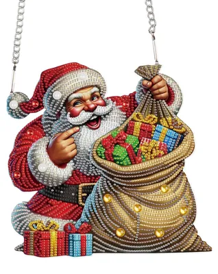 Diamond Painting Kerstdeurkrans, 24x23 cm, 5D, Weihnachtshänger