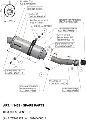 Produktbild von Nietensatz LeoVince Auspuff-Ersatzteil Nietenband inkl. Nieten, 355x15mm für 10394 / 1710