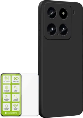 Obrázok produktu pre Silikónové puzdro na mobil Xiaomi 15 z TPU, čierne + tvrdené sklo H9