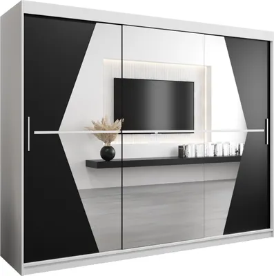 Produktbild von Kleiderschrank, Schiebetürenschrank Schlafzimmer, Schrank mit Spiegel BOLIWIA 250 cm