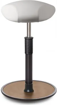 Produktbild von Sitz- Stehhocker Free Tall Triangel Boxmark Leder Weiß schwarz /Natur.