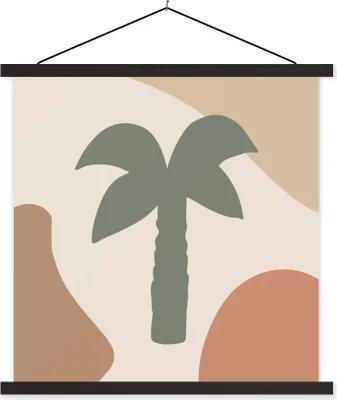 Produktbild von MuchoWow® Textilposter Palme - Pastell - Sommer 40x40 cm mit schwarzem Rahmen - Fotos