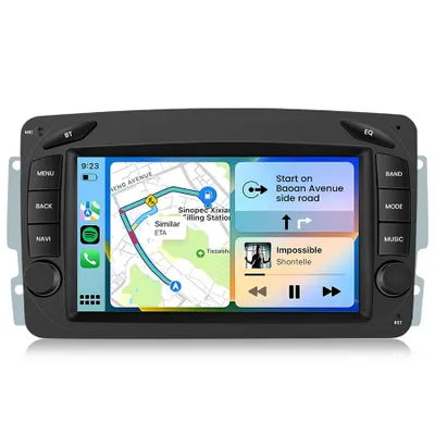 Image de Autoradio Hexinex Android 15 pour Mercedes W203/W209, 2 Go + 32 Go, 7 pouces, Wi-Fi, Android Auto sans fil
