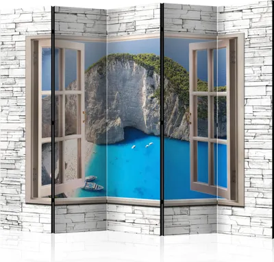 Zdjęcie produktu dla Parawan akustyczny Pejzaże 225x172 cm 5-częściowy szary