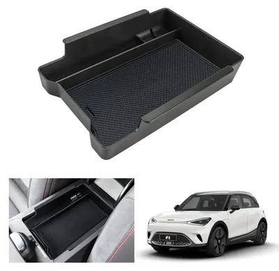 Immagine prodotto di Contenitore portaoggetti per console centrale, compatibile con Smart #1 / #3, colore nero, materiale ABS