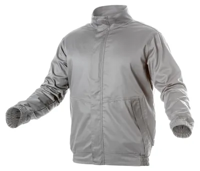 Produktbild von Högert Technik FABIAN Arbeitsjacke L – Hellgrau, Schutzjacke, EN ISO 13688, Polyester-Baumwolle, Atmungsaktiv, Reflektierend, Für Bauarbeiter