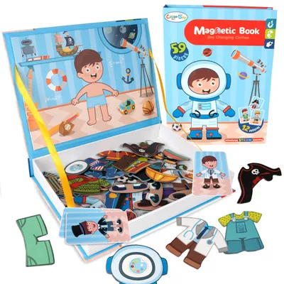 Produktbild von Malplay Montessori Spielzeuge | Magnetisches Puzzle-Kleidung | Verkleiden Eines Jungen | Spielzeug für Kinder ab 3 Jahren