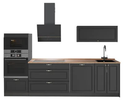 Produktbild von Küchenzeile Vicco Fame-Line Anthrazit-Gold Landhaus/Anthrazit 280 cm, AP Eiche, Model 64648