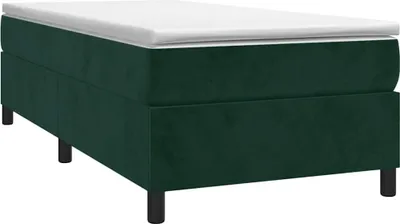 Obrázek produktu pro vidaXL Postel Boxspring s matrací Dark Green 90x200 cm Velvet