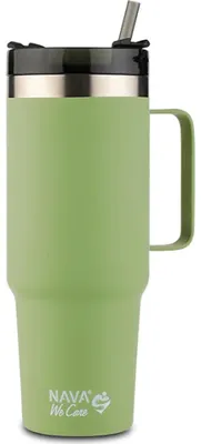 Imagen del producto de Termo "We care" con asa, capacidad de 900 ml, color verde