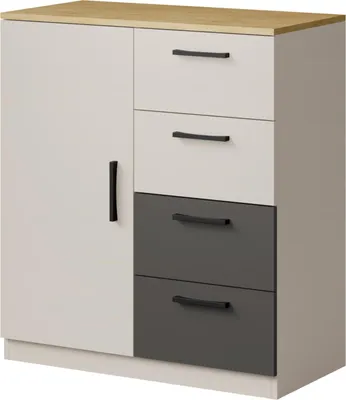 Obrázek produktu pro Komoda se zásuvkami Billz 1D4S 80 Kašmír/Dub Cremona