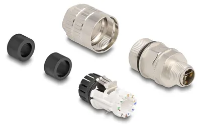 Productafbeelding van Delock - Netwerkconnector - 8-polige M12-X (mannelijk) - CAT 6a - IEEE 802.3an