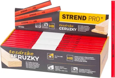 Obrázek produktu pro Tužka Strend Pro, tesařská, 250 mm, hranatá, černá tuha, Sellbox 72 ks 72 kusů