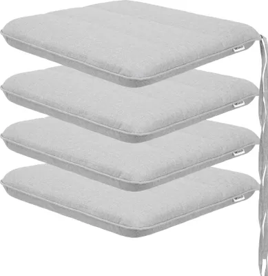 Zdjęcie produktu dla Zestaw mebli ogrodowych PillowPrim z 4 poduszkami, na krzesła, fotele i ławki ogrodowe, na zewnątrz, pokrowiec na leżak, poduszka, sofa, poduszka uniwersalna, szara, 50 x 43 x 6 cm