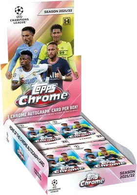 Zdjęcie produktu dla Topps Chrome Liga Mistrzów 2021/22 - 1 pudełko kolekcjonerskie
