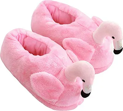 Produktbild von Zolta Plüsch Hausschuhe für Damen und Kinder - Pantoffeln Damen mit Tiere - Flauschige kuschel Slippers - Puschen für Winter - ONE SIZE Größe 36-41 - Rosa Flamingo