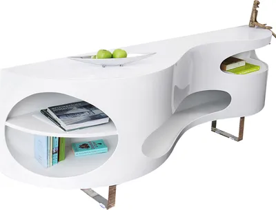 Produktbild von SalesFever Sideboard | MDF-Holz | Füße Edelstahl | B 200 x T 50 x H 75 cm | weiß Hochglanz