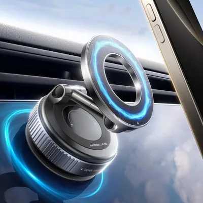 Obrázok produktu pre Držiak do auta na mobilný telefón, magnetický, s prísavkou, pre iPhone 17-12 Pro Max, čierna/šedá