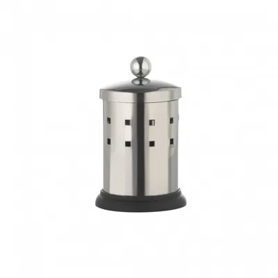Produktbild von Wattestäbchenbox Edelstahl 13 cm mit Deckel