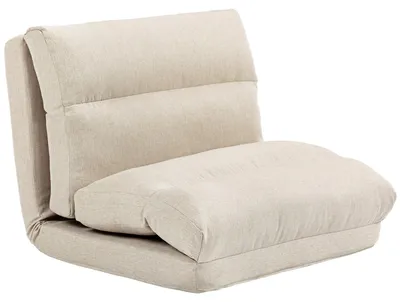 Productafbeelding van Zitzak met slaapfunctie, verstelbare rugleuning, opvouwbaar, tot 120 kg, 70 x 72 x 56 cm, beige
