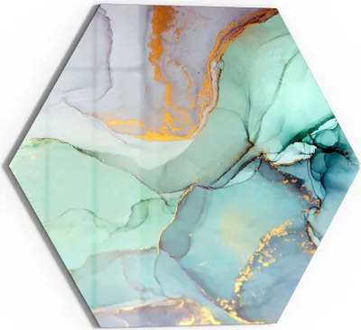 Produktbild von DEQORI Glasbild Echtglas 55x48 cm 'Zerlaufene Wasserfarbe' Wandbild Bild modern Deko