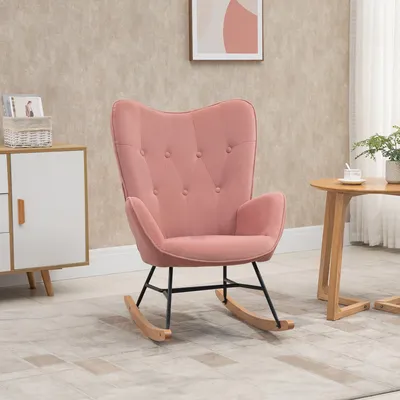 Image de Fauteuil pivotant – Fauteuil – Fauteuil lounge – Fauteuil relax – Fauteuil rotatif – Aspect velours – Rose