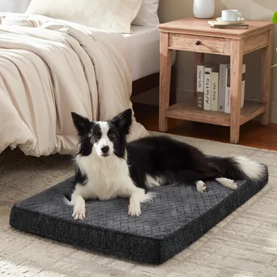 Produktbild von Orthopädisches Hundebett Dunkelgrau 89x56x8cm Waschbar Rutschfest