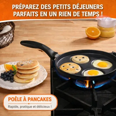 Image de Poêle Multi-Moules Antiadhésive 24 cm – 4 trous