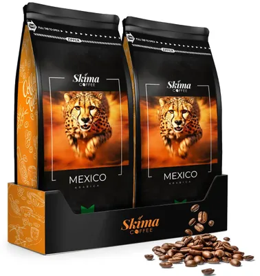 Obrázek produktu pro Zrnková káva 2 x 1 kg MEXIKO 100% Arabica čerstvě pražená do automatického kávovaru + podtácek