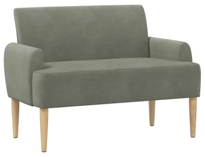 Obrázok produktu pre vidaXL Dvojmiestna sedačka s gombíkmi, svetlosivá, 116 x 67 x 81 cm, čalúnená látkou