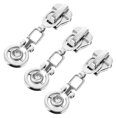 Produktbild von 3 Stück Metall Reißverschlussköpfe als Ersatz für Kleidung und Taschen