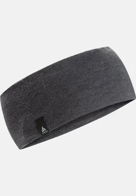 Dunkelgraues Odlo Revelstoke Performance Wool Stirnband mit kleinem Logoetikett