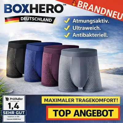 Obrázek produktu pro BOXHERO™ Německo Boxerky z bambusových vláken – boxerky pánské spodní prádlo – 4 ks: XL