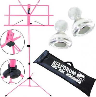 Immagine prodotto di keepdrum MUS2PK leggio rosa con 2 magneti