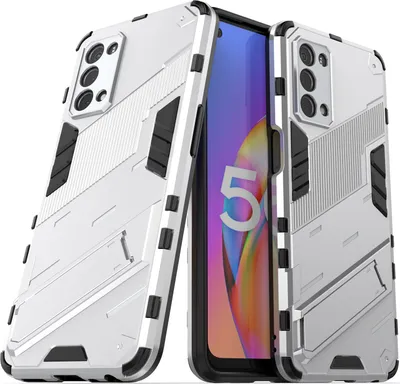 Produktbild von Armor Hülle für Oppo A54 5G/A74 5G/A93 5G/OnePlus Nord N200, Hybrid PC TPU Bumper Stoßfestes Schutzhülle mit Standfunktion Orange
