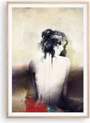 Produktbild von Gerahmtes Poster - Rahmen in heller Eiche - Frau handeln nackt - 70x100 cm - Wand Bild - Wanddeko - Wandbilder - Wandposter - Bilderrahmen - Bilder - Kunstdruck - Wandbild - P2NPA70x100-3657