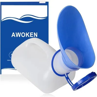 Produktbild von Famanu Tragbare Urinale für Auto - Unisex Urinflaschen mit Deckel und Trichter