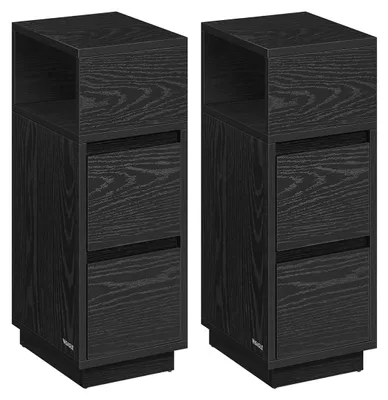 Produktbild von Nachttische 2er-Set, schwarz, mit Schubladen – Spanplatte/MDF – 30 x 25 x 65 cm
