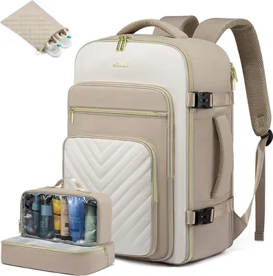 Produktbild von Handgepäck Rucksack 40L Damen Laptop Wasserdicht Reise Business recyceltes Polyester