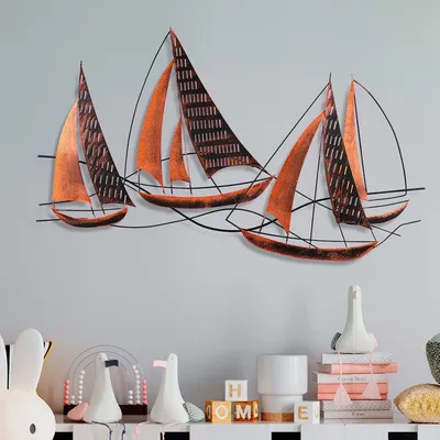 Image de Wallity, Barbaros 3, accessoire mural décoratif en métal, 100 % METAL, multicolore, 125 x 74 x 4 cm