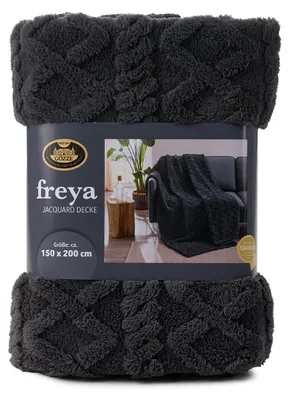 Produktbild von Gözze Jacquard Decke Freya, 150 x 200 cm, anthrazit