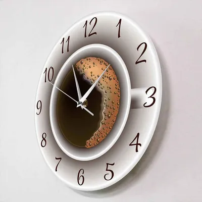 Produktbild von Wanduhr Kaffee Tassen 12 Zoll, Stille Mechanik, Nordisch Dekor, Küchen Wanddeko, Café Stil