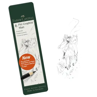Produktbild von FABER-CASTELL Bleistift Pitt Graphite Matt 6er Etui