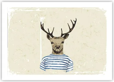 Produktbild von Poster - Poster ohne Rahmen - Hipster Anthropomorphismus Hirsch - 70x50 cm - Wand Bild - Wanddeko - Wandbilder - Kunstposter - Wandposter - Bilder - Kunstdruck - Wandbild - P2XAA70x50-4227