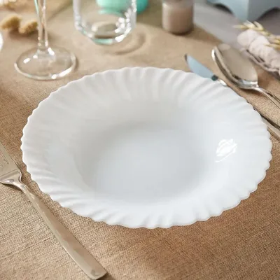 Image de 6 assiettes creuses blanches 23 cm Feston - Luminarc